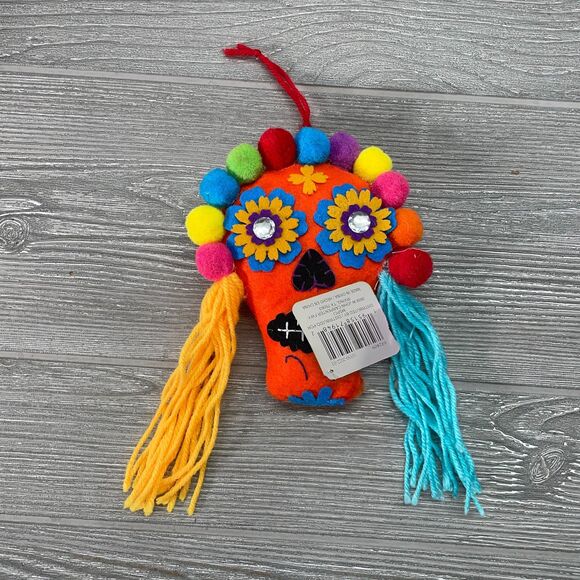Ashland Sugar Skull Plush Dia De Los Muertos Day Of The Dead Felt Ornament NEW! - Picture 6 of 6